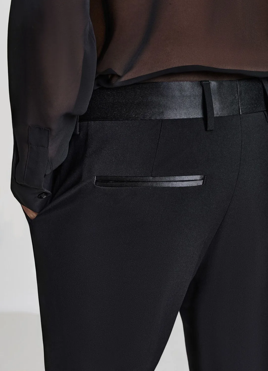 Calliope Satin pantalon homme ceinture 48