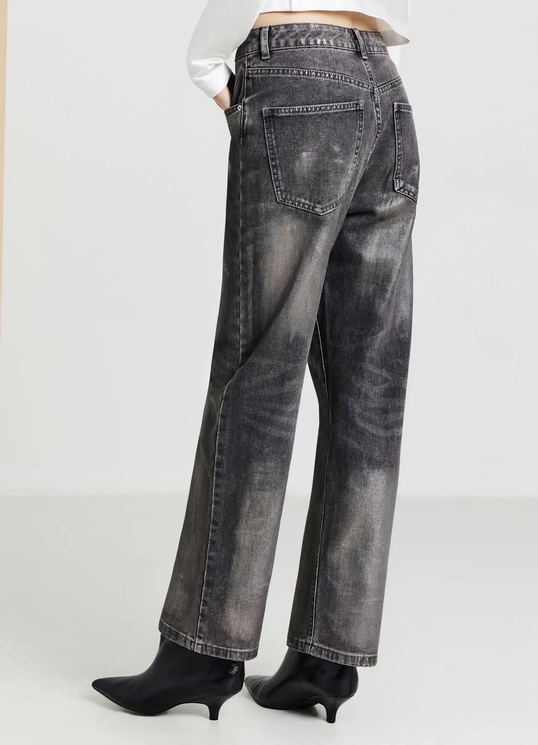 Calliope jean straight enduit femme