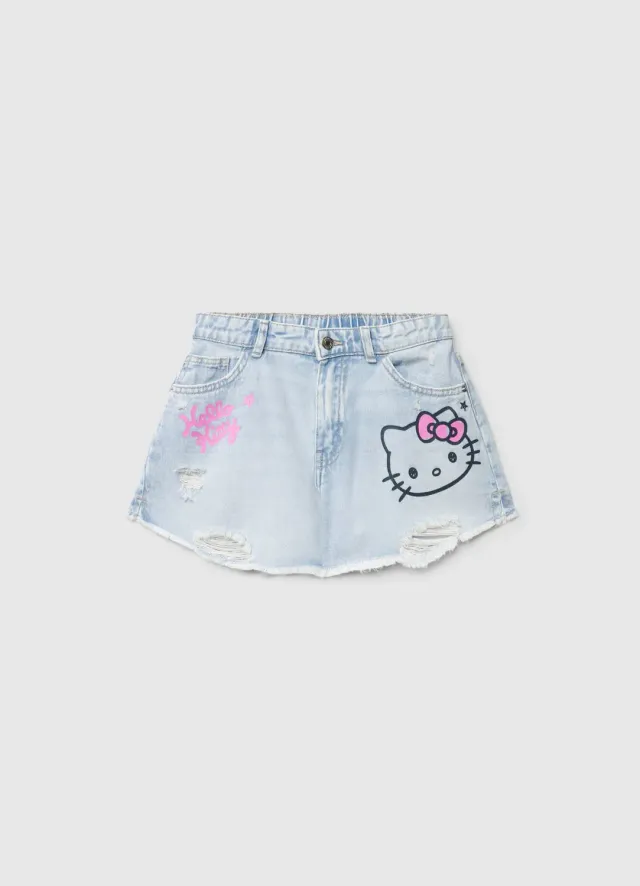 Calliope Short jean Hello Kitty fille effiloché