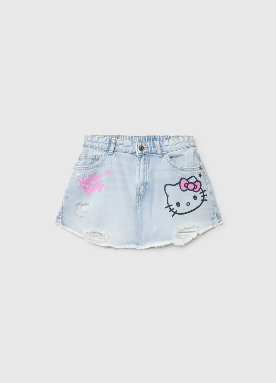 Calliope Short jean Hello Kitty fille effiloché