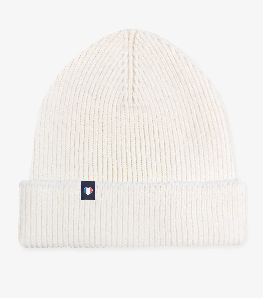 Cocorico Bonnet Homme Écru taille unique mérinos