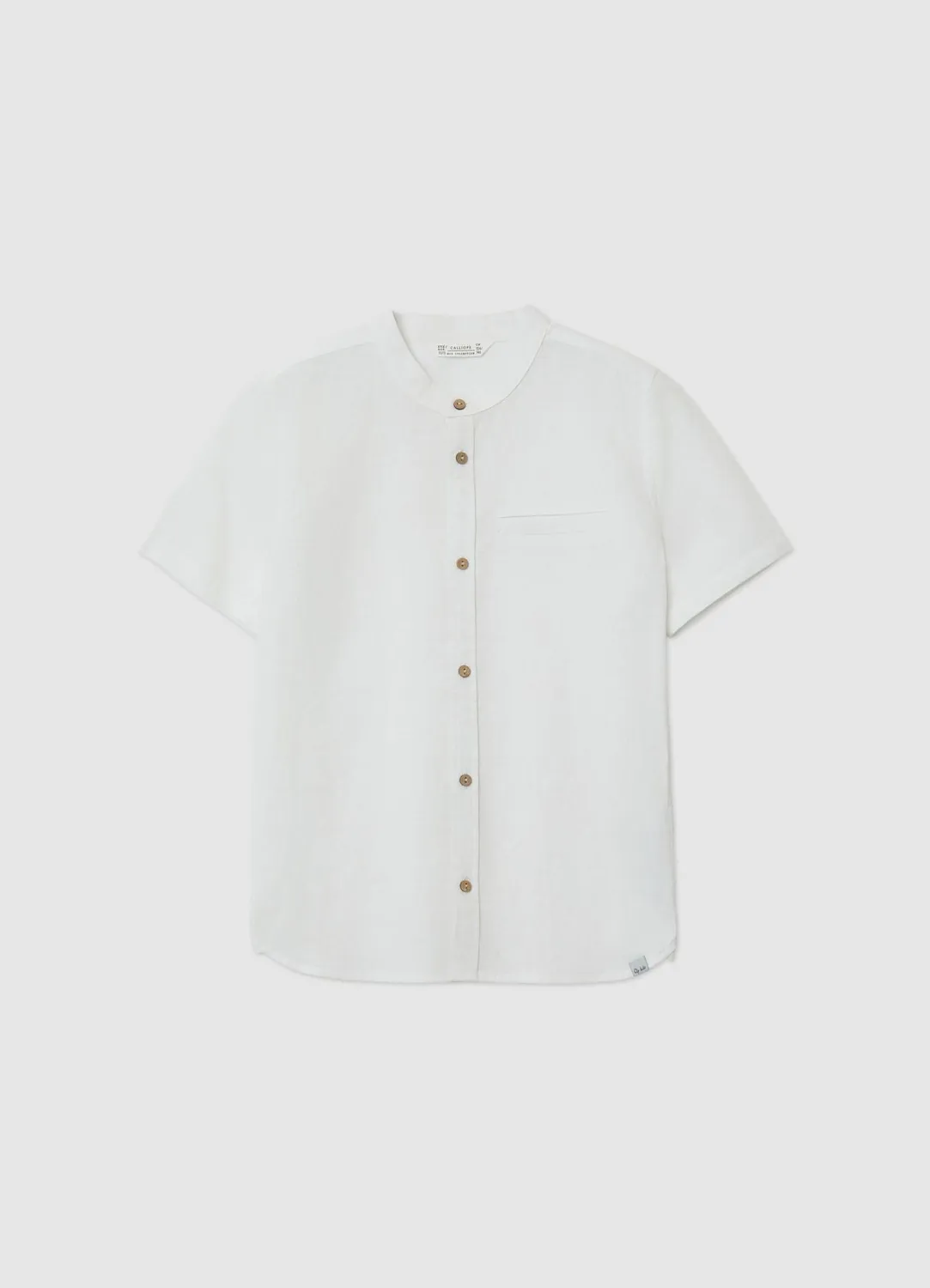 Calliope Chemise garçon col coréen manches courtes