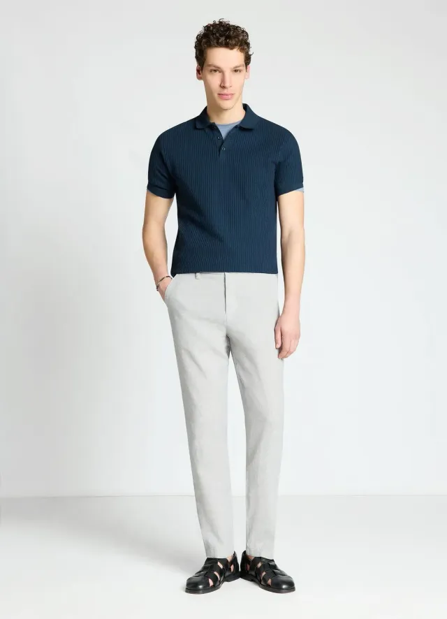 Calliope chino lin pantalon homme coupe regular