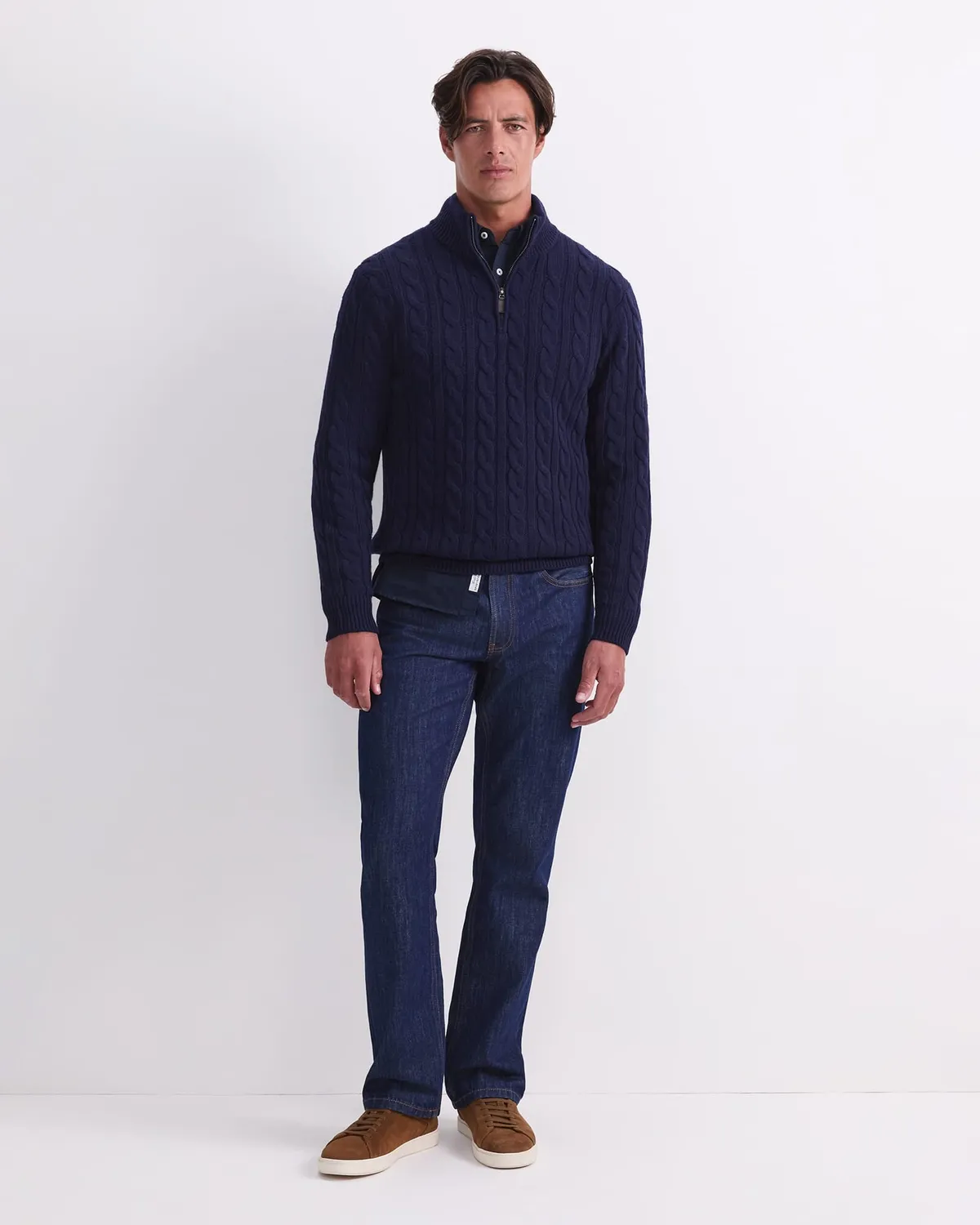 Sportscraft Cable Knit pull quart zip torsades homme