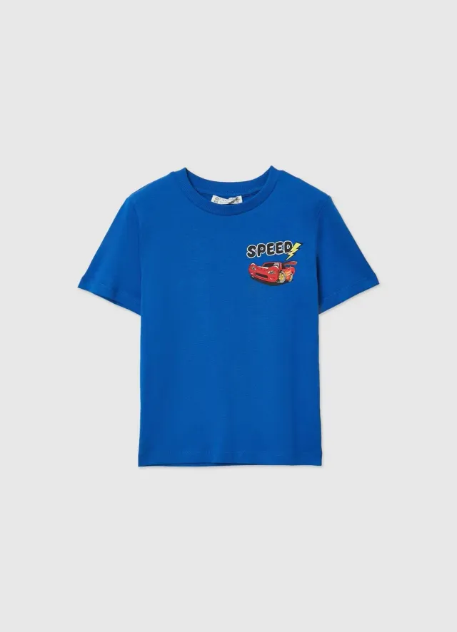 Calliope t-shirt garçon voiture course imprimé
