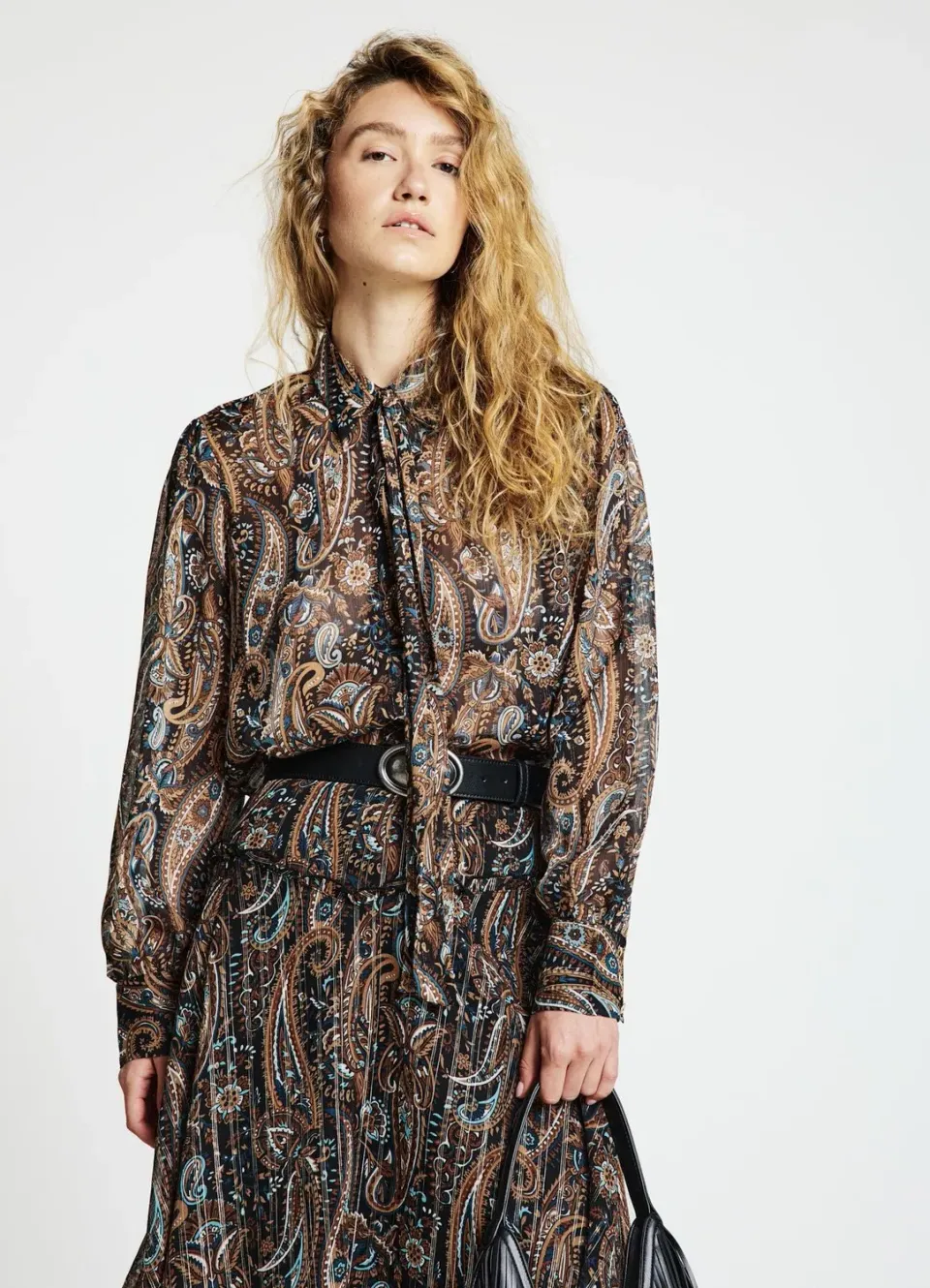 Calliope chemise paisley femme S col lavallière