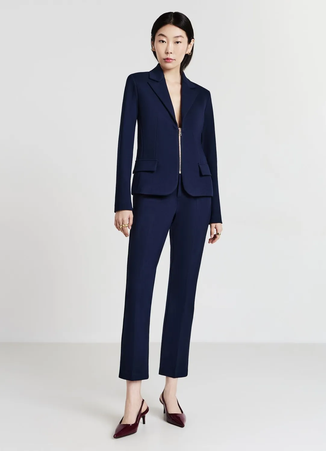 Calliope Veste zip femme point milano revers