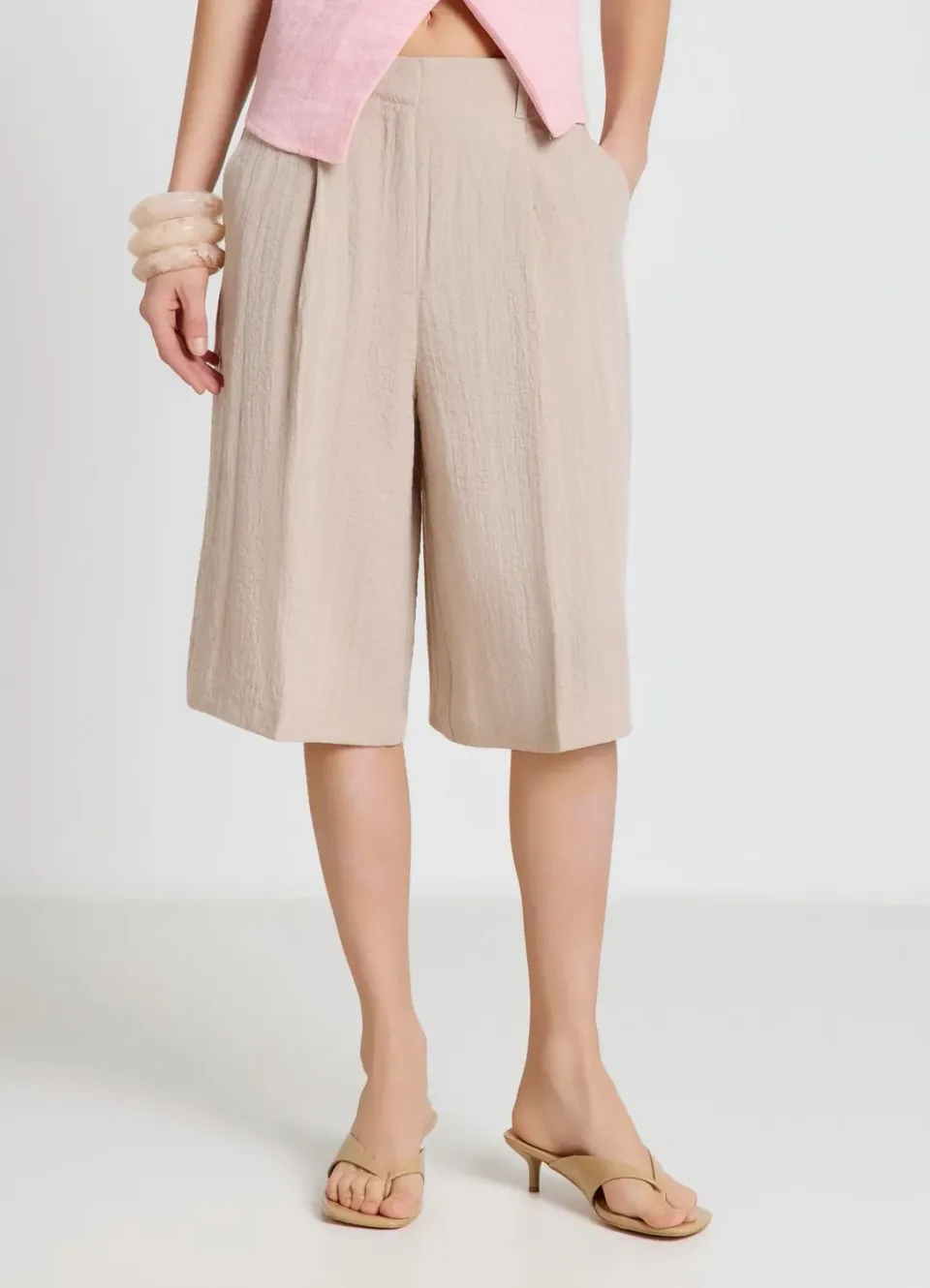 Calliope Shorts bermuda Bermuda femme taille haute uni