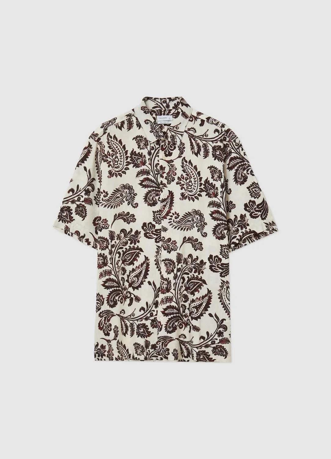 Calliope chemise ethnique homme manches courtes coton regular