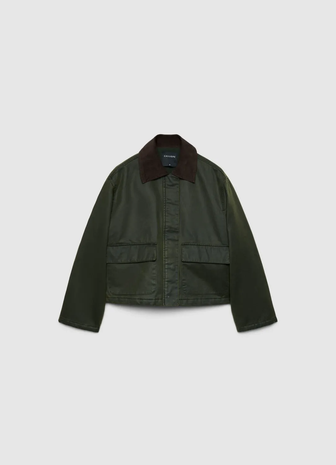 Calliope Veste cirée col contraste coupe courte femme