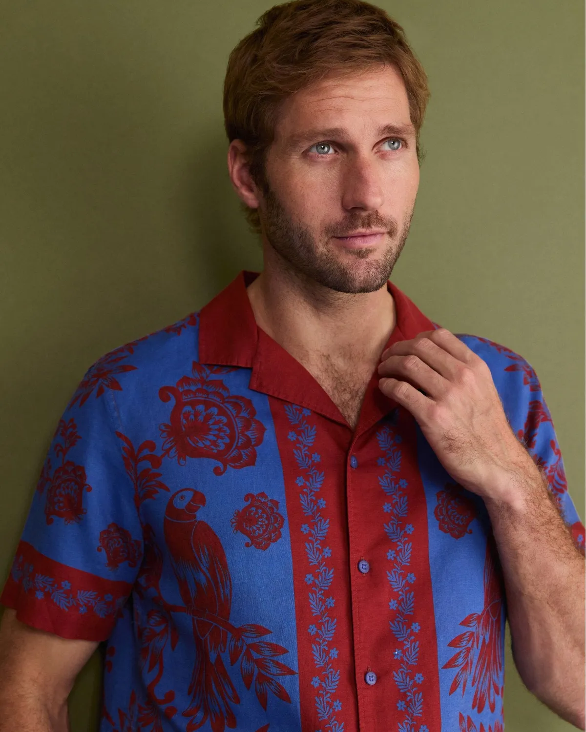 Sportscraft Mulga chemisette lin imprimé homme
