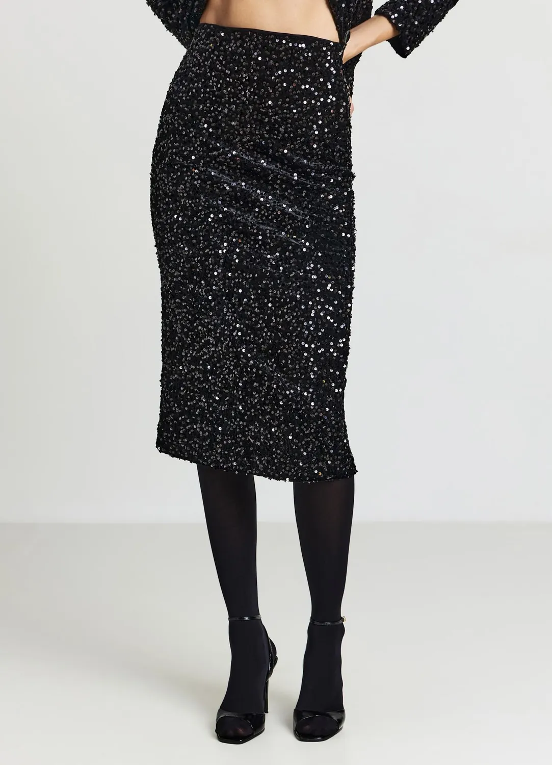 Calliope jupe midi chenille paillettes femme soirée