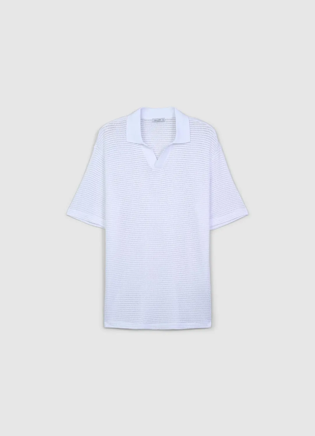 Calliope polo homme t-shirt ajouré uni coton