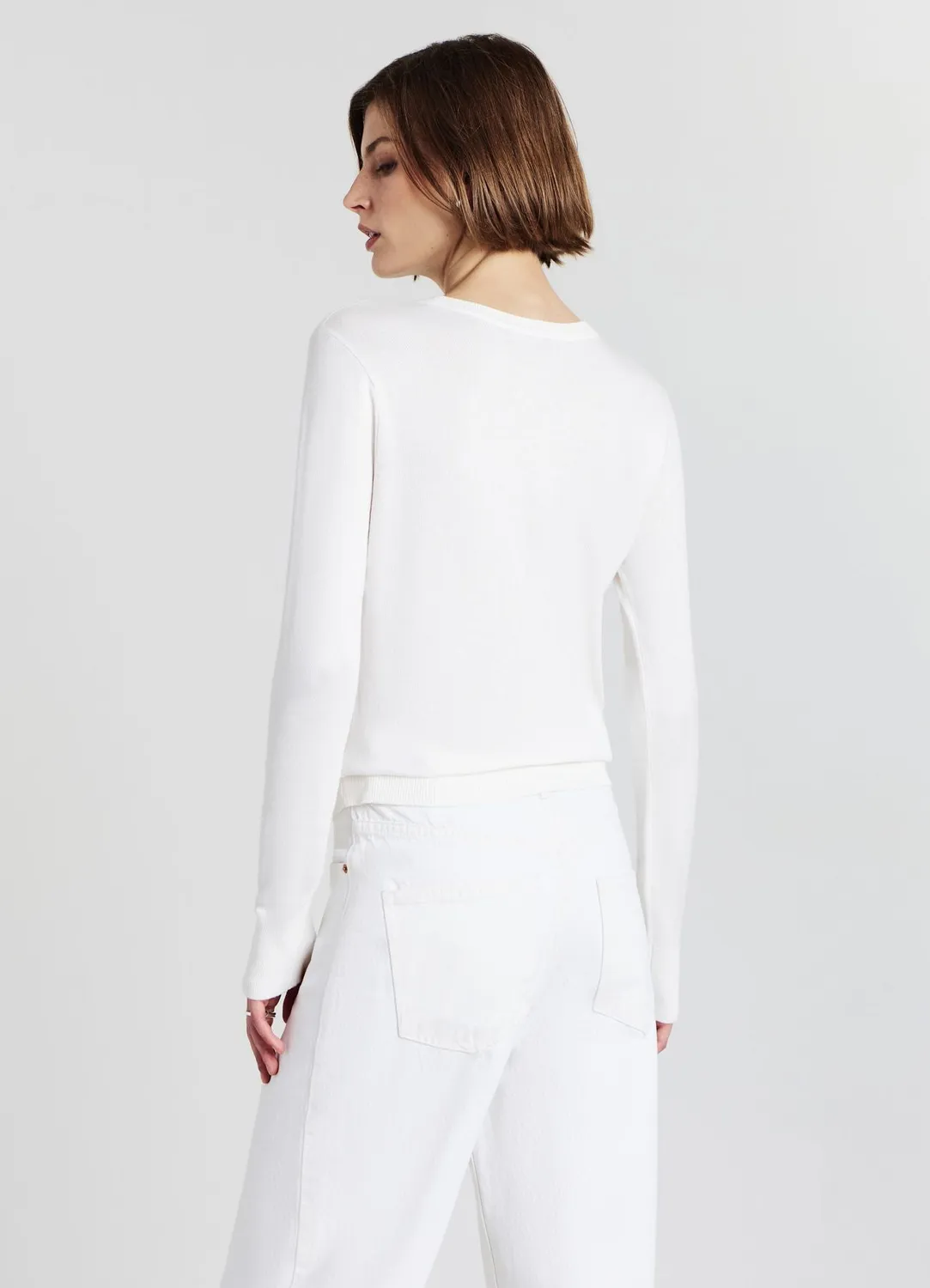 Calliope pull femme col rond manches longues uni