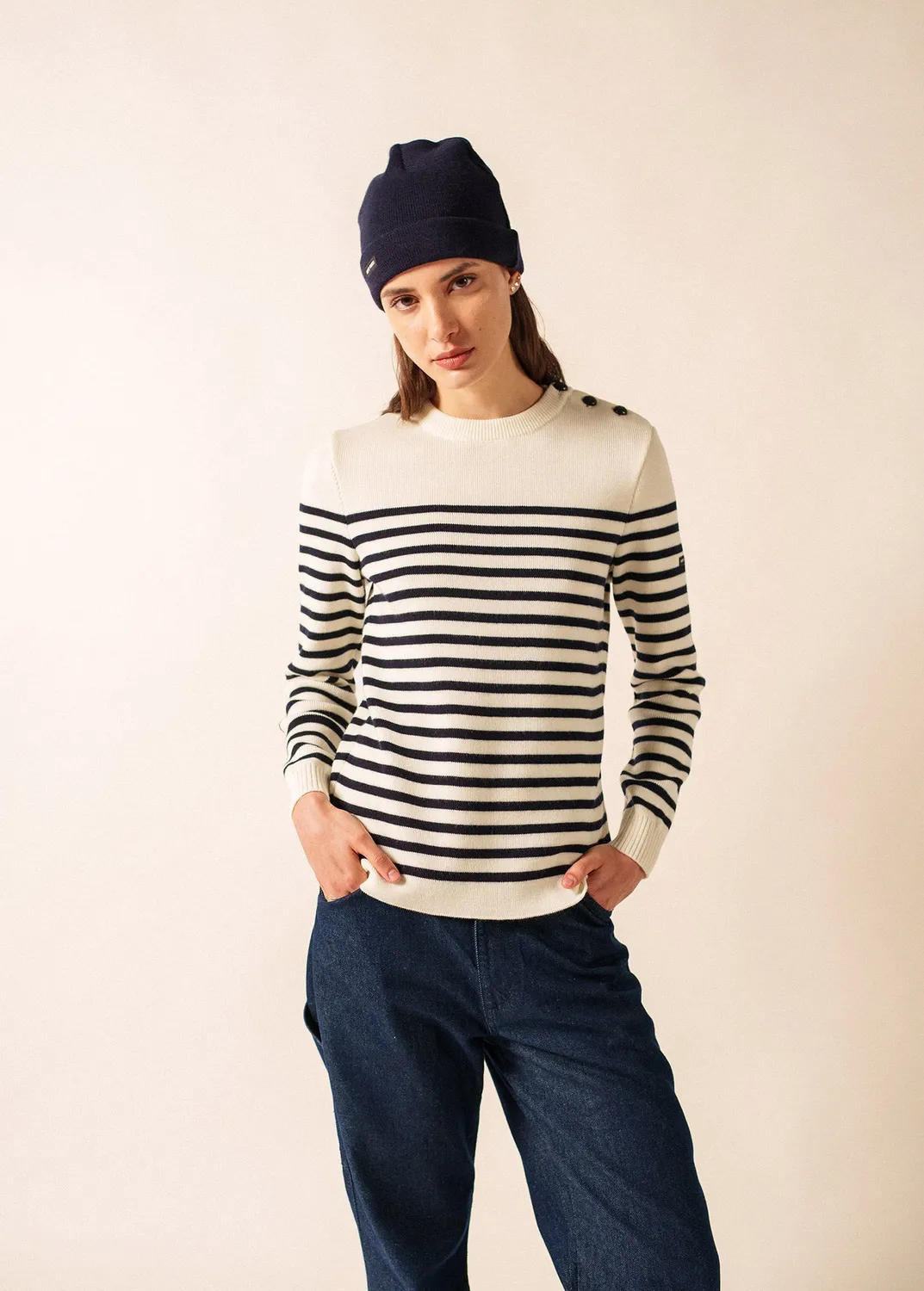 Saint James Cartier bonnet adulte marine laine