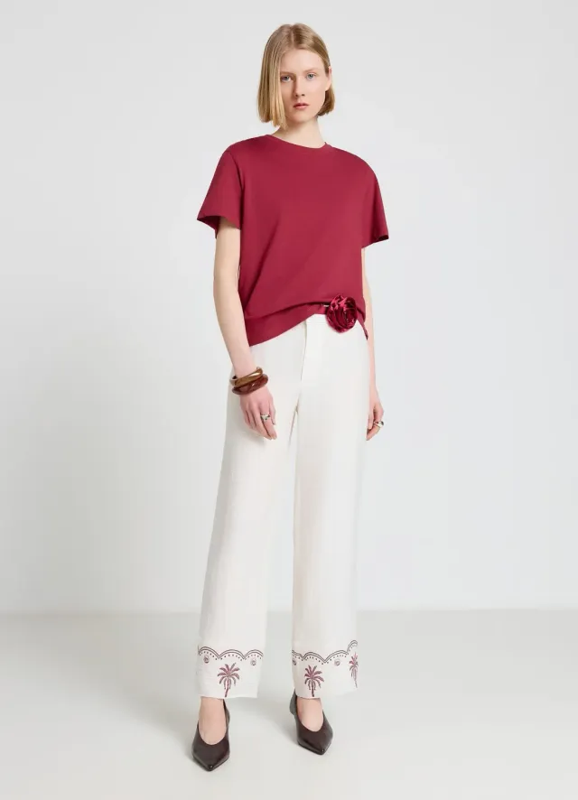 Calliope t-shirt col rond manches courtes uni