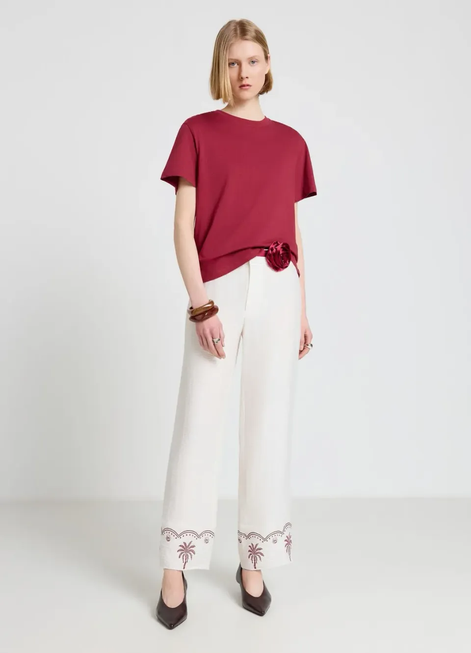 Calliope t-shirt col rond manches courtes uni