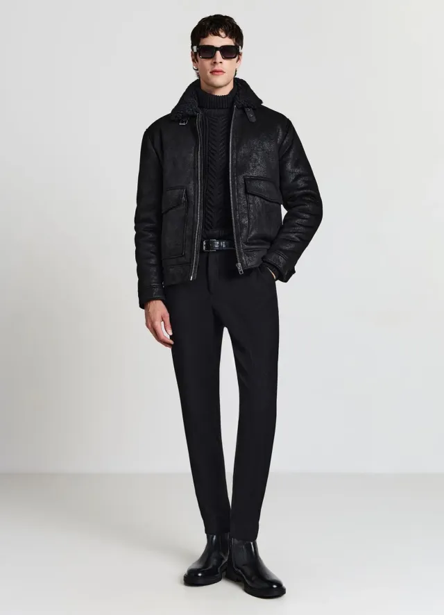 Calliope Veste homme effet mouton zippée chaude