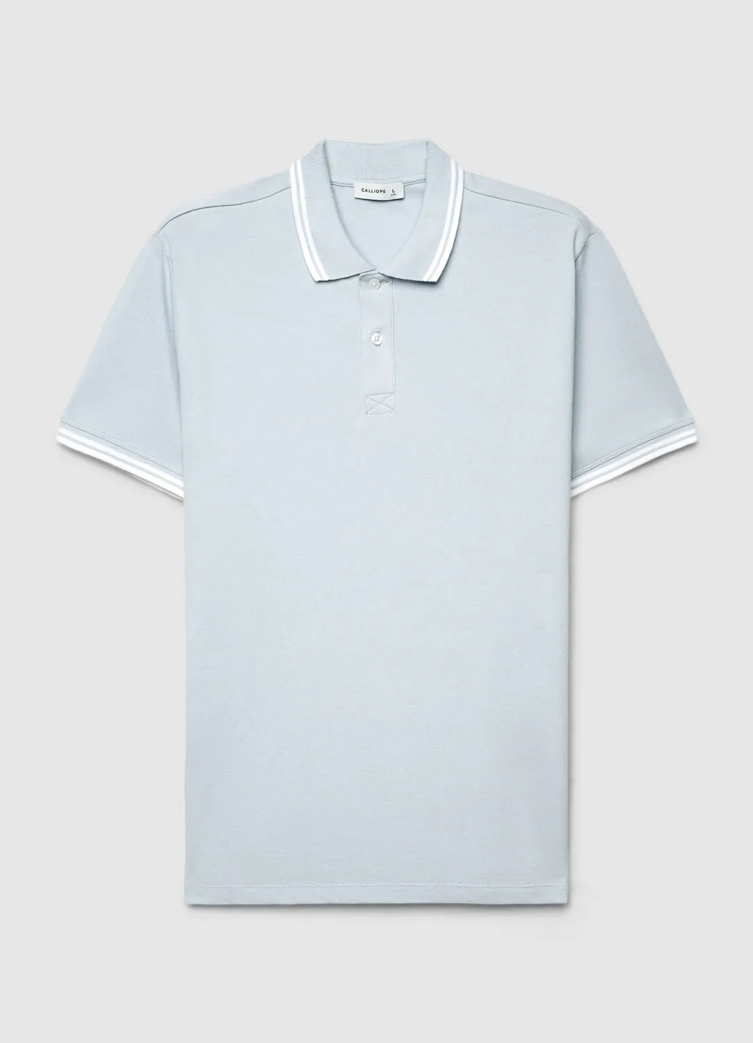 Calliope polo rayé homme col boutonné manches courtes