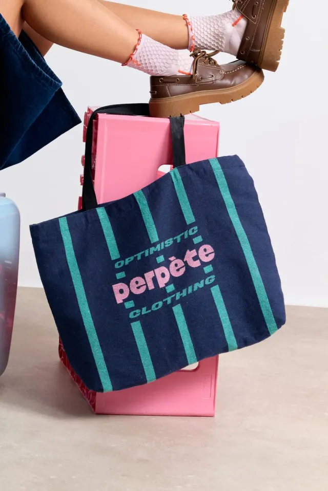 Perpète Samantha marine cabas coton recyclé