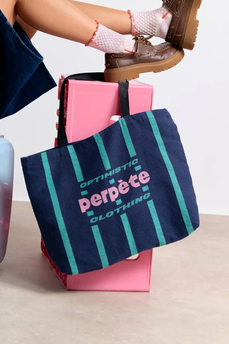 Perpète Samantha marine cabas coton recyclé