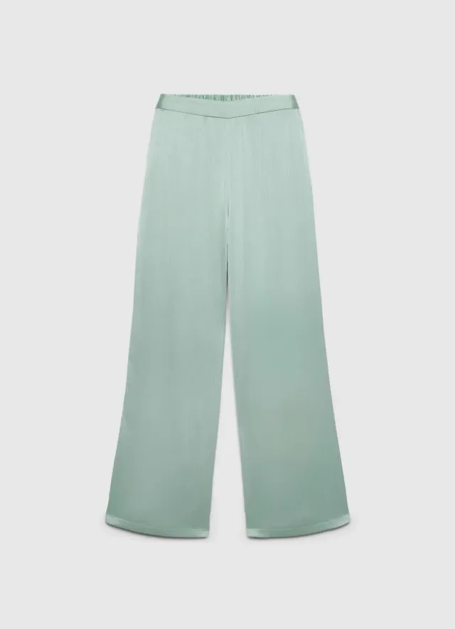 Calliope Satiné pantalon femme large taille haute