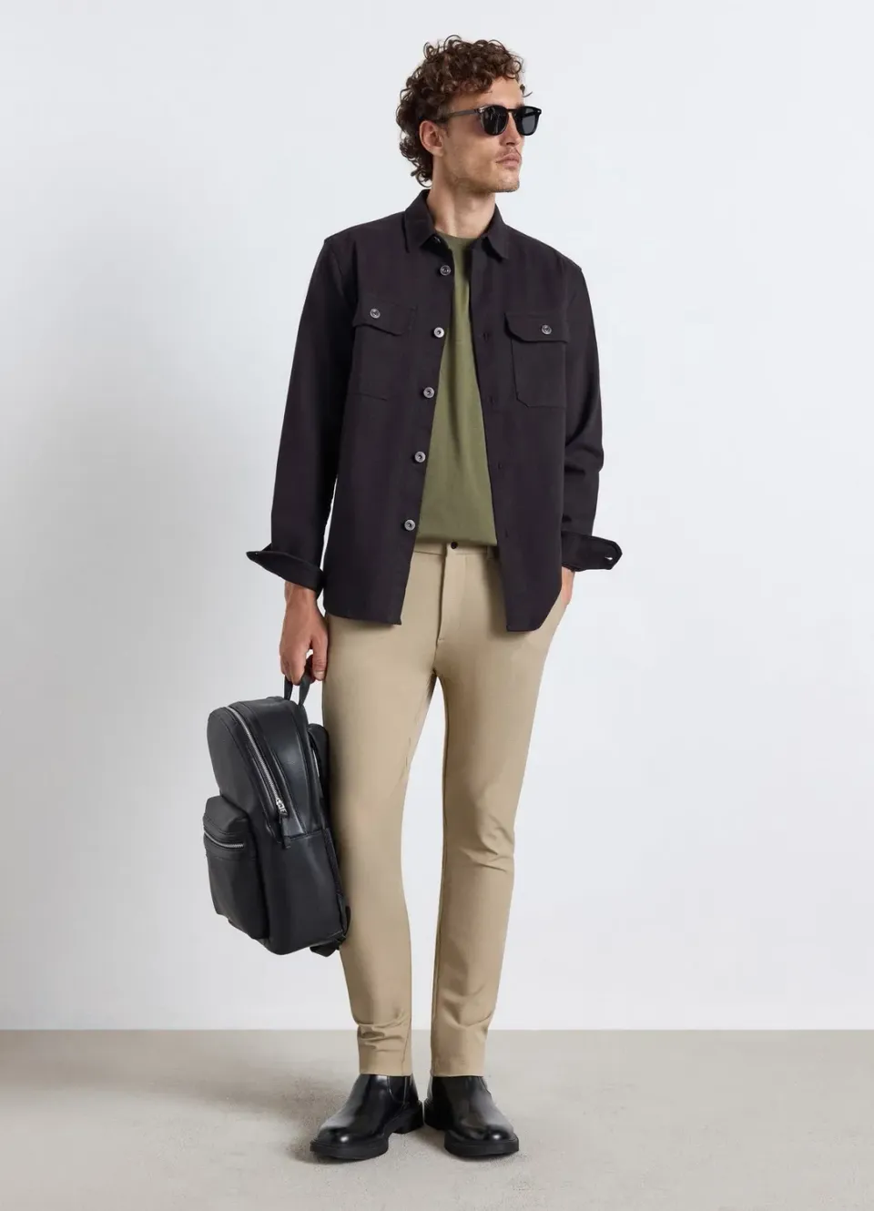 Calliope Pantalon droit homme pantalon taille élastique uni