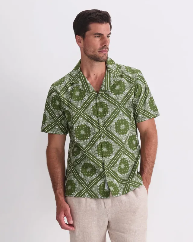 Sportscraft Bandana Short Sleeve Resort Shirt chemise coton