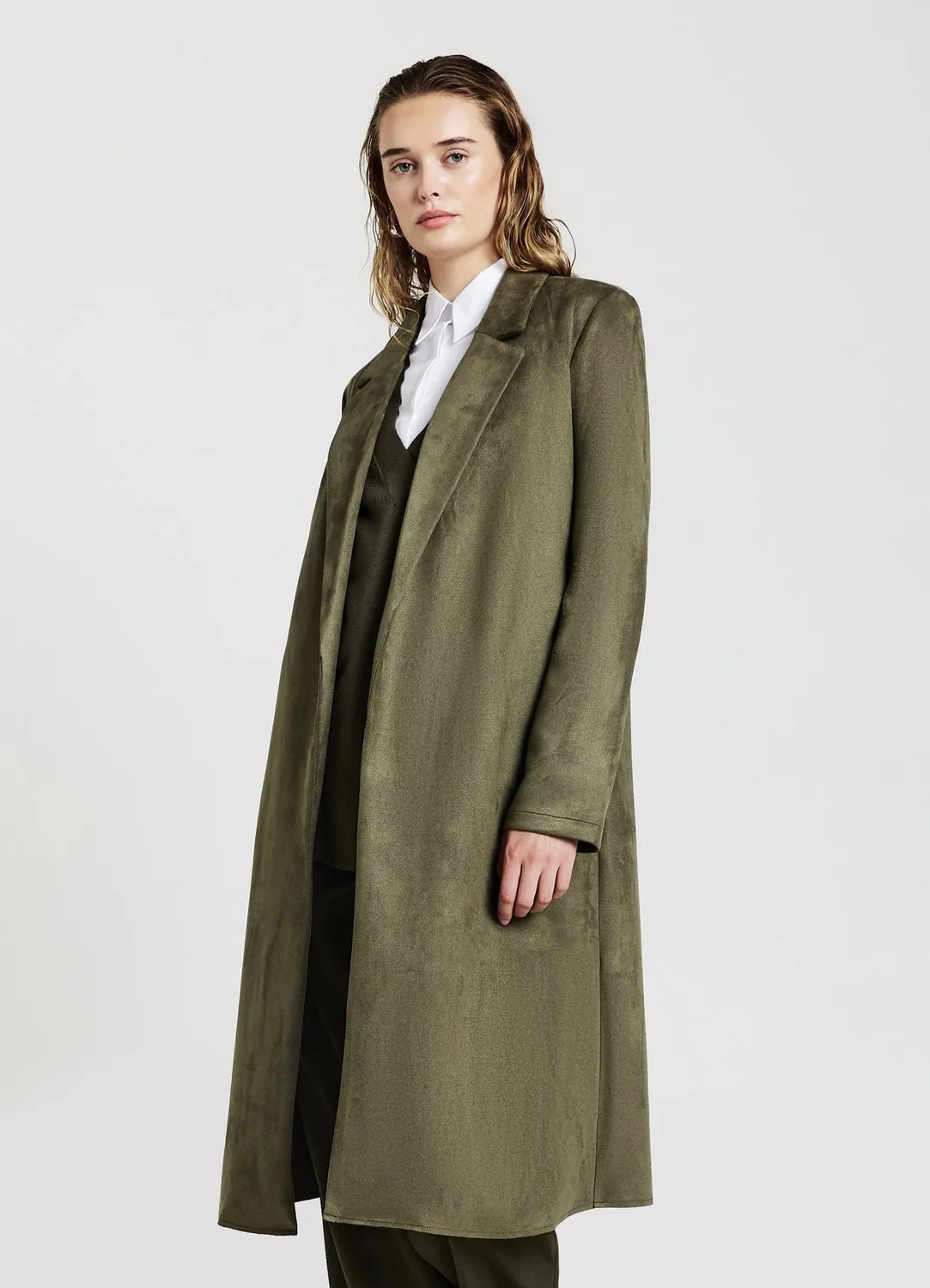 Calliope Manteau suédine femme col classique