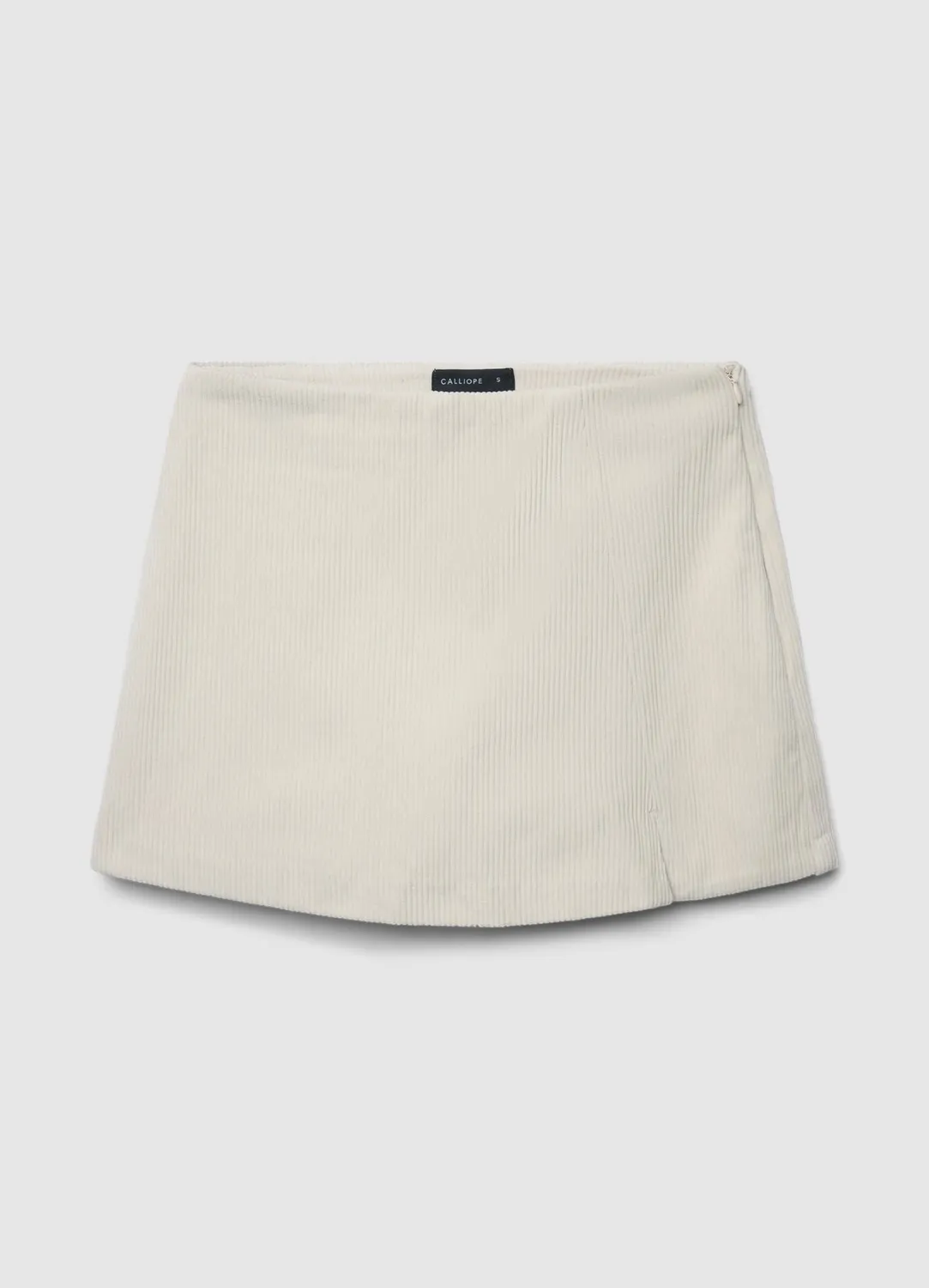 Calliope Velours jupe-short femme côtelé fentes