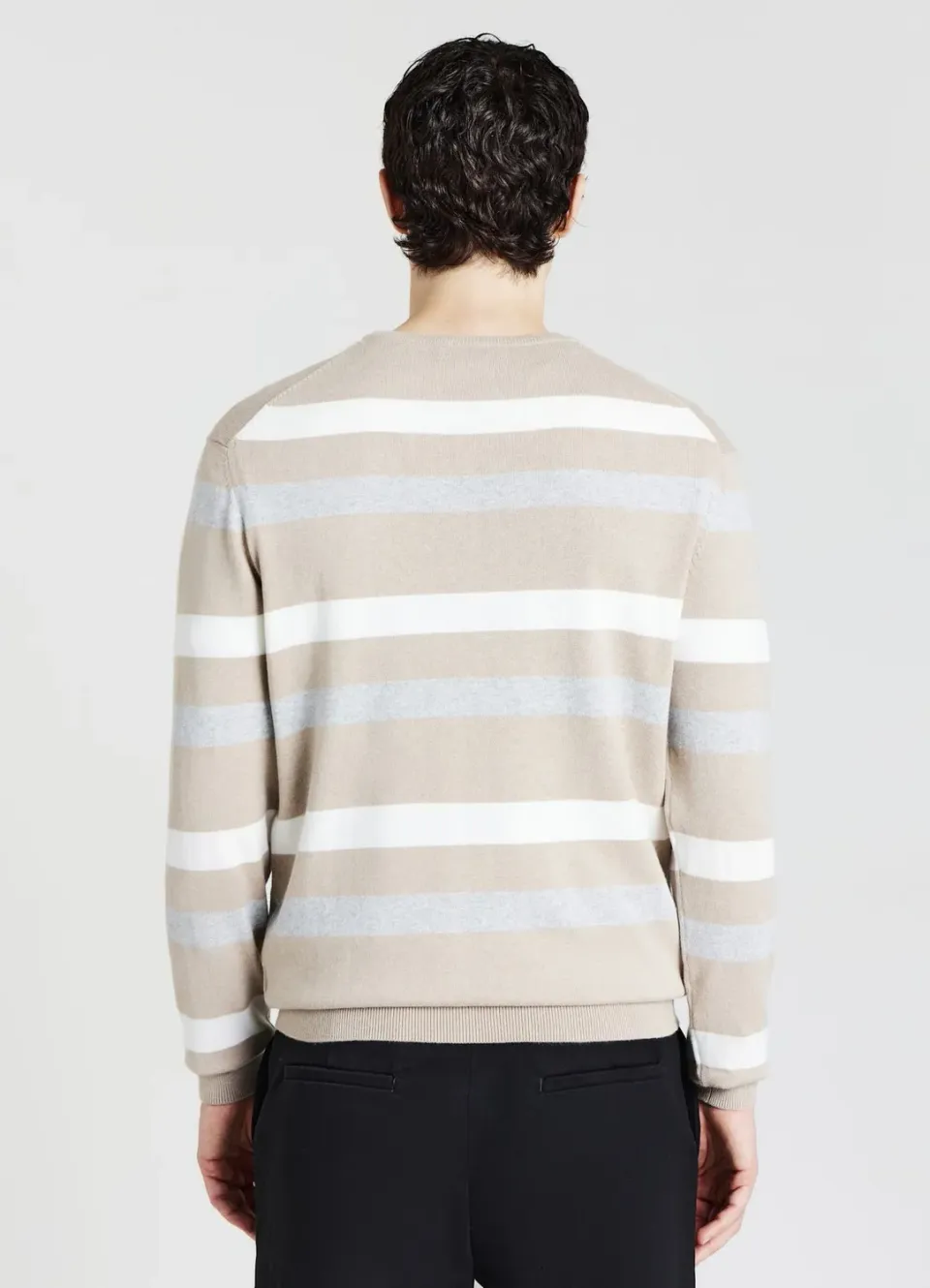 Calliope pull rayé homme col rond manches longues
