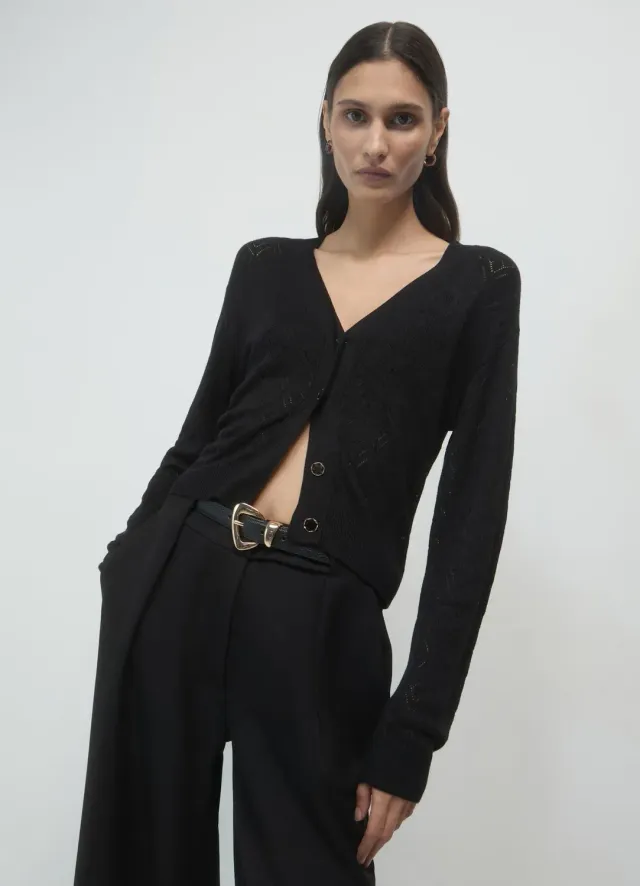 Calliope Cardigan Pointelle Femme Col V