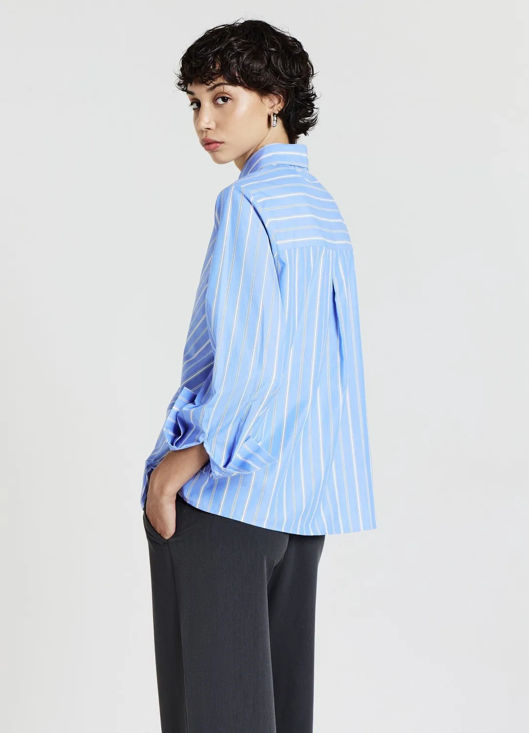 Calliope chemise rayures diagonales coton femme