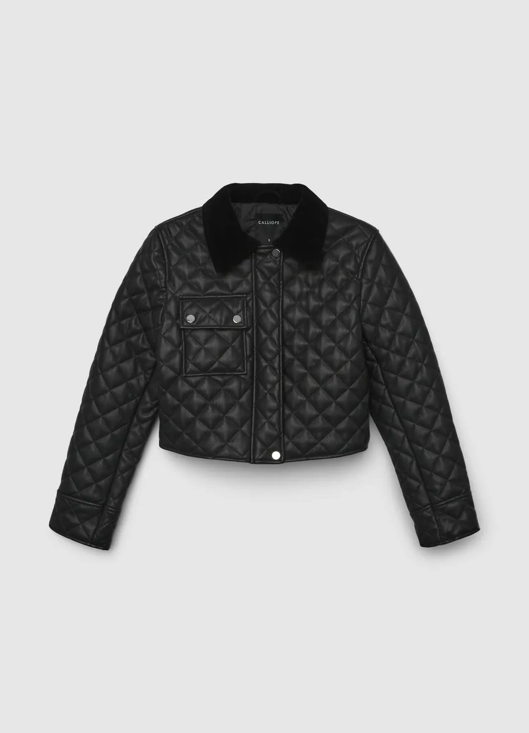 Calliope Veste Matelassée Simili-Cuir Veste Femme Urbaine