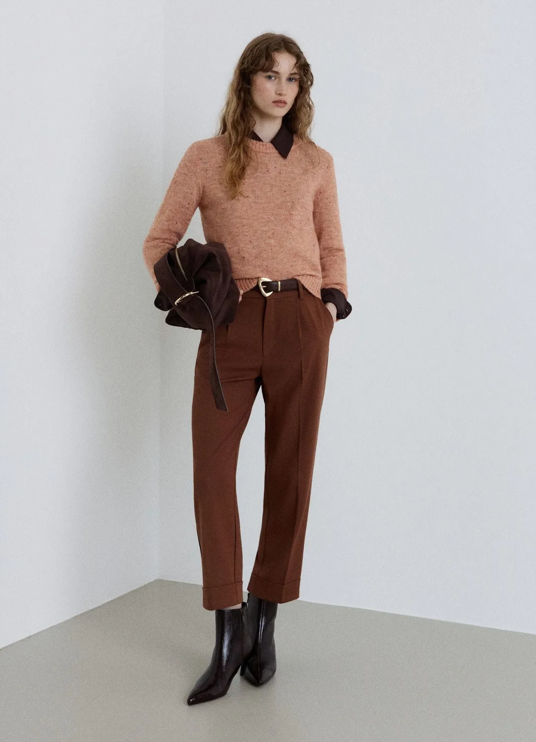 Calliope pantalon droit femme élastique à revers
