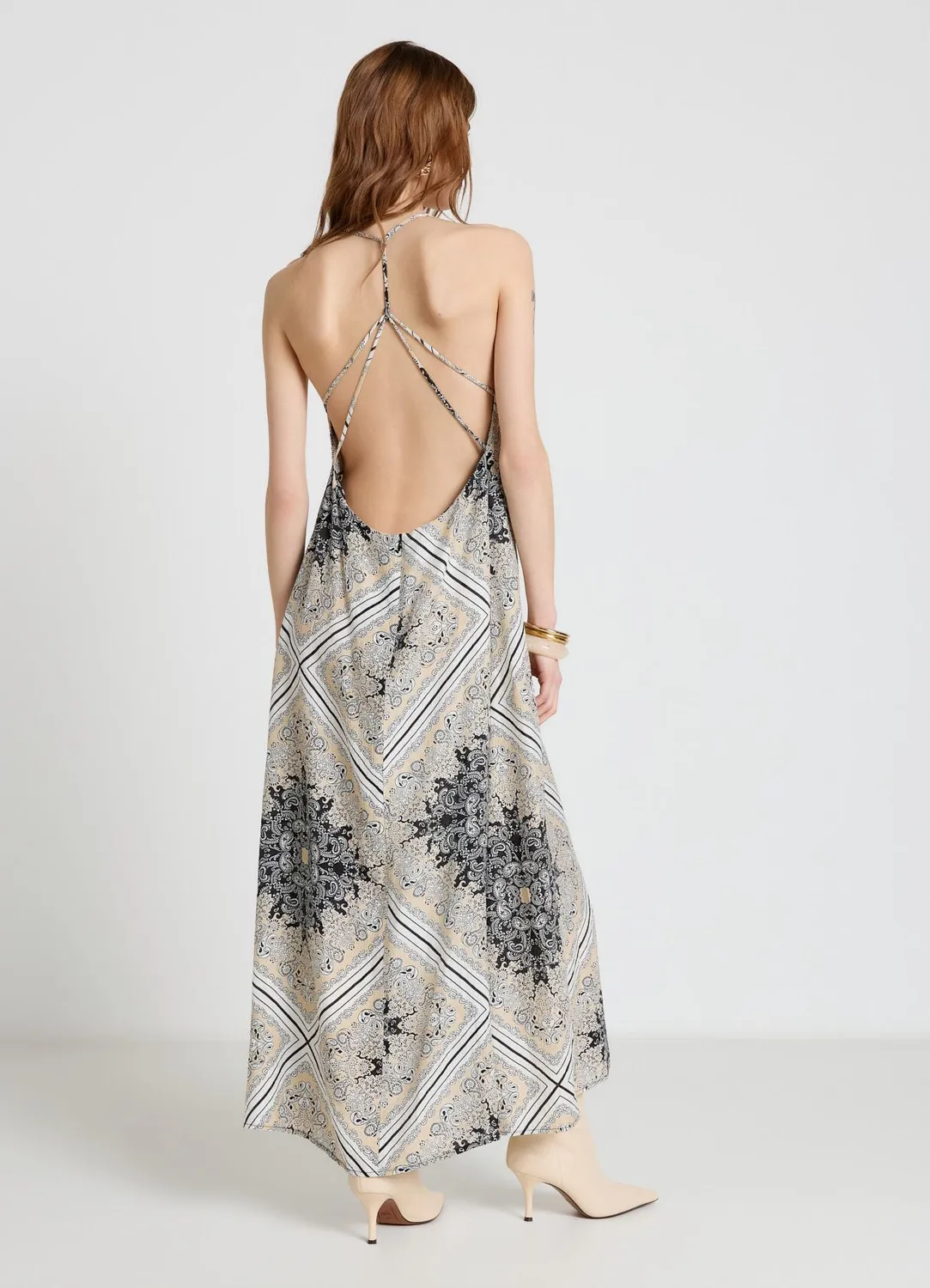 Calliope robe longue femme bandana dos nu S