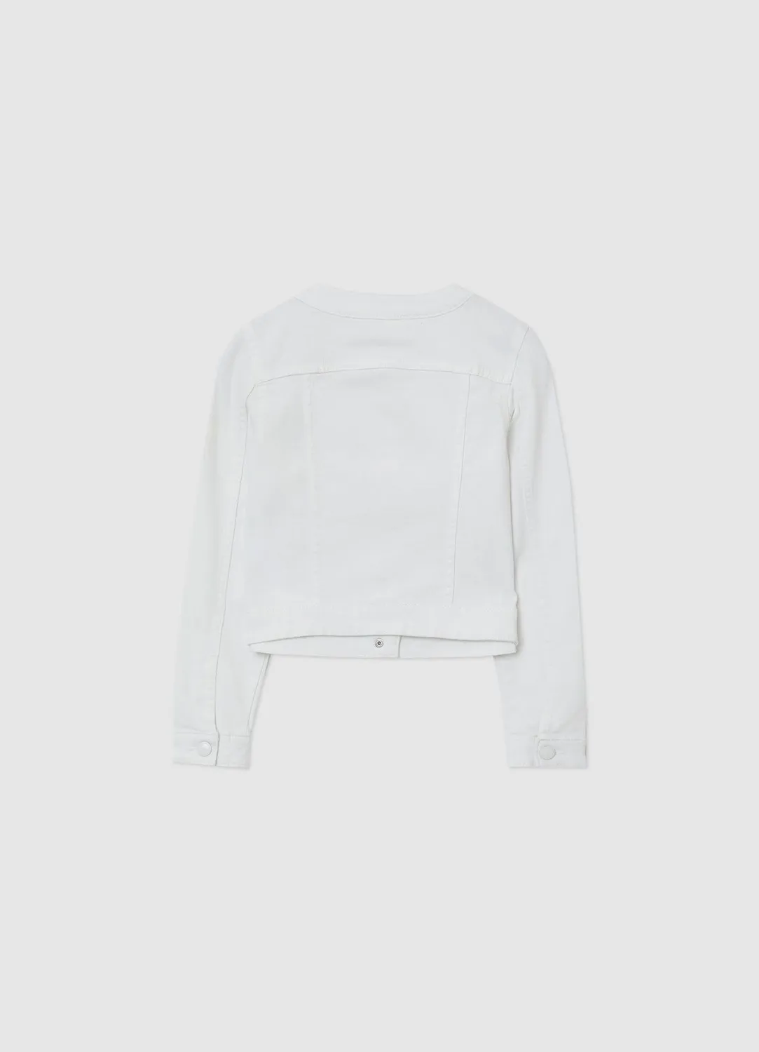 Calliope Veste Fille Coton Col Coréen Appliqués