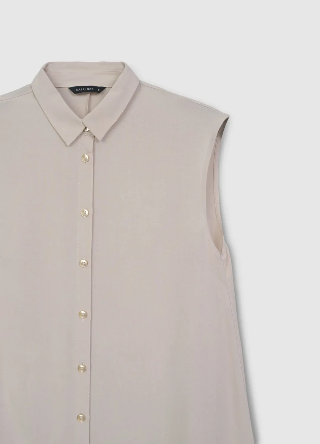Calliope chemise longue sans manches femme col classique