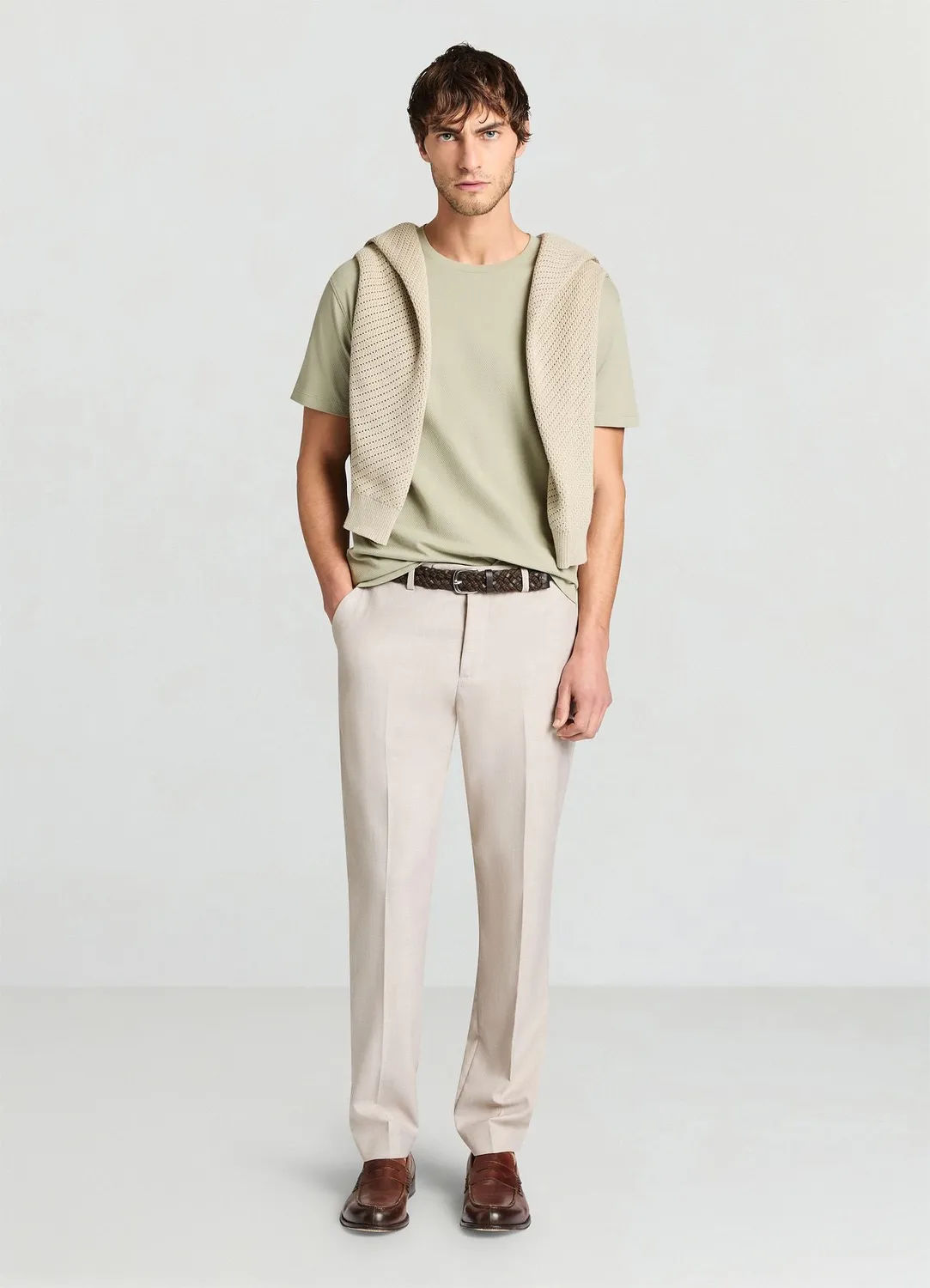 Calliope T-shirt homme piqué col rond uni manches courtes