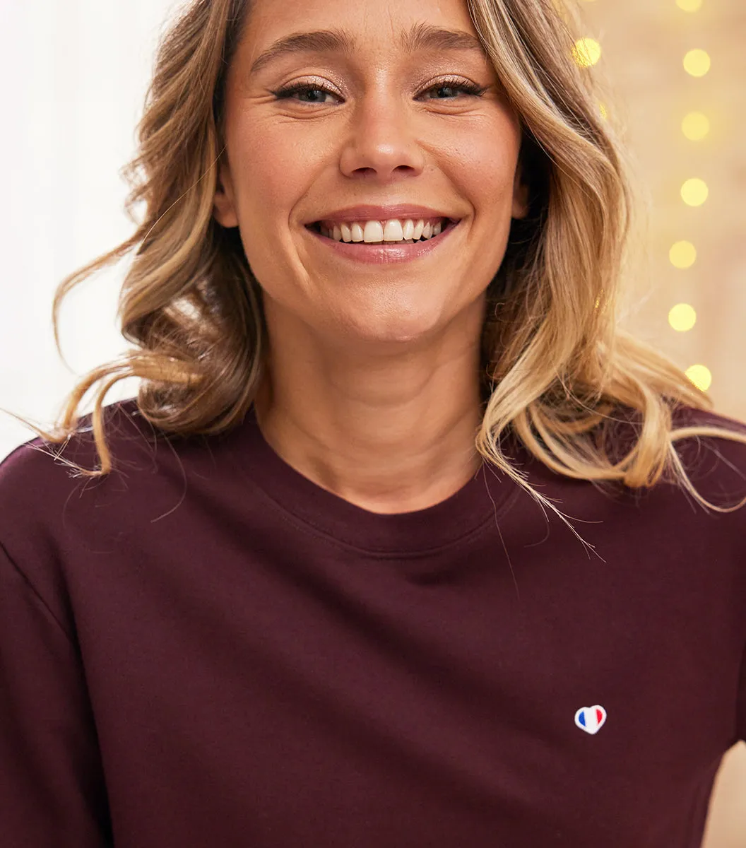 Cocorico Iconique Sweat Femme Bordeaux coton