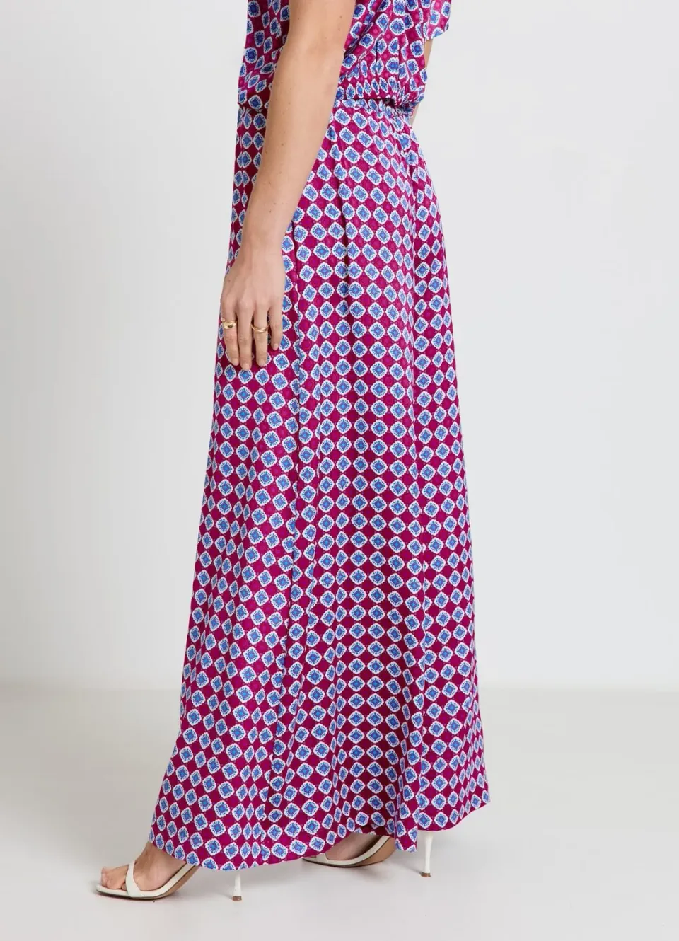 Calliope jupe-pantalon satinée femme à motifs