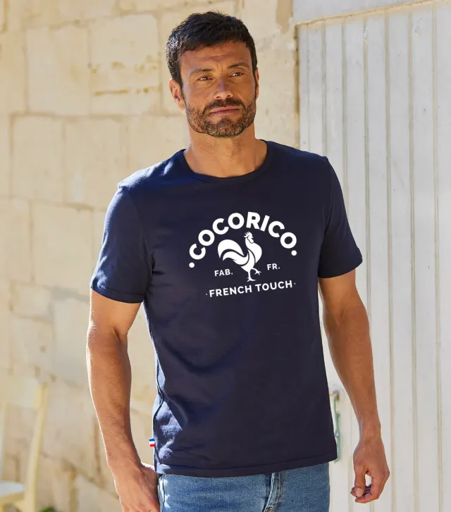 Cocorico Coq Français t-shirt homme marine coton