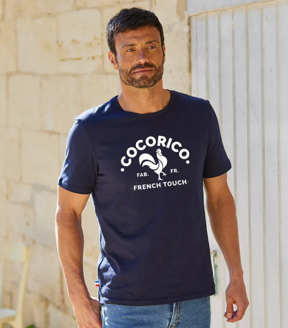 Cocorico Coq Français t-shirt homme marine coton