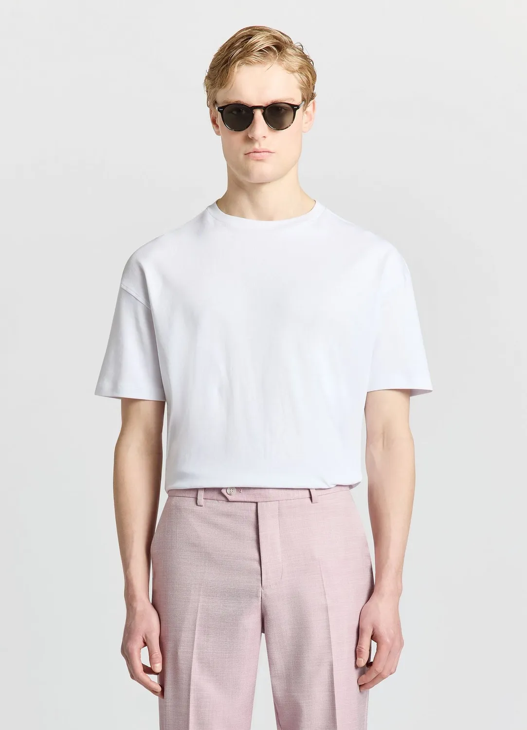 Calliope t-shirt ample homme uni col rond manches courtes