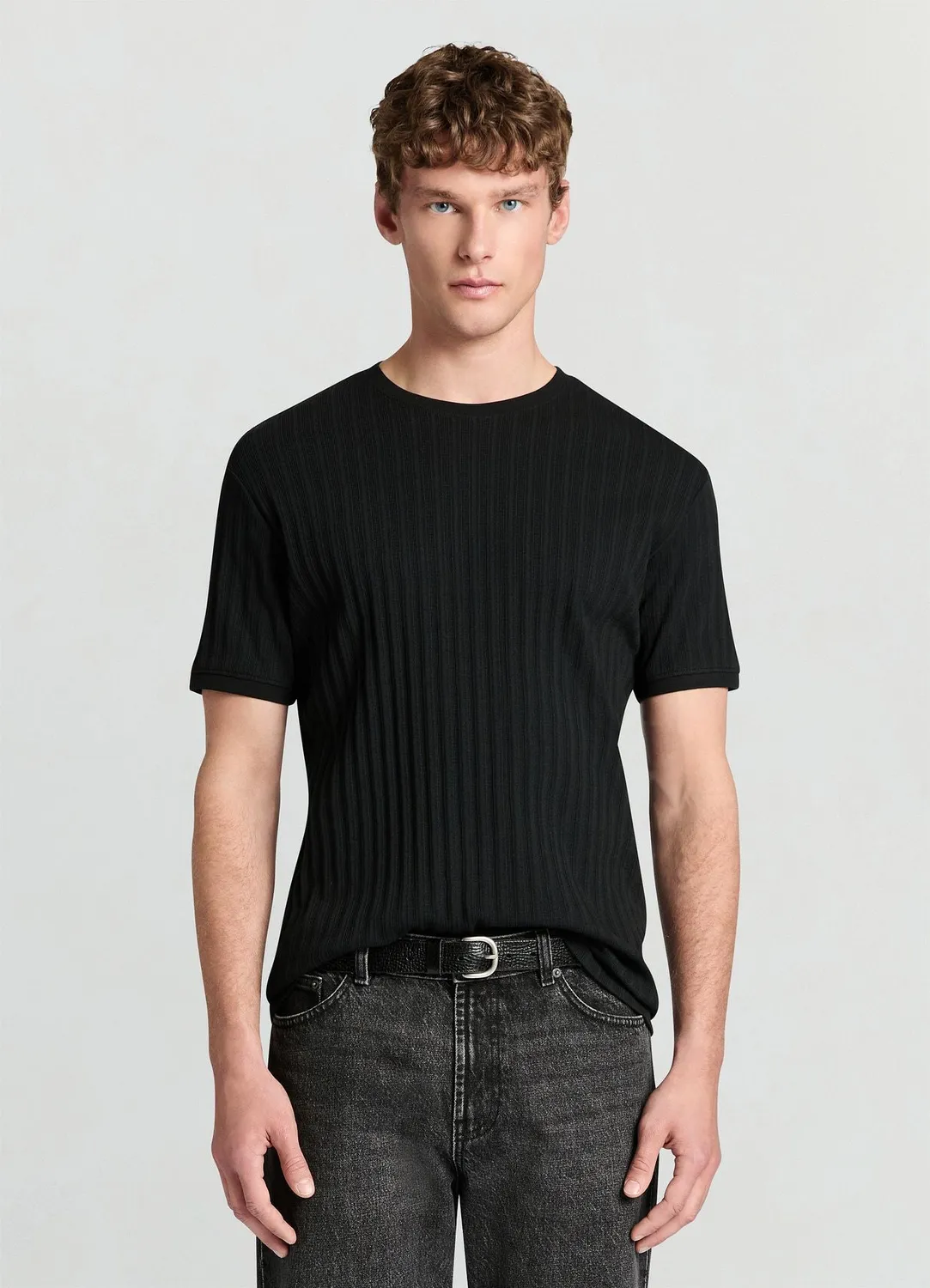 Calliope t-shirt côtelé homme col rond