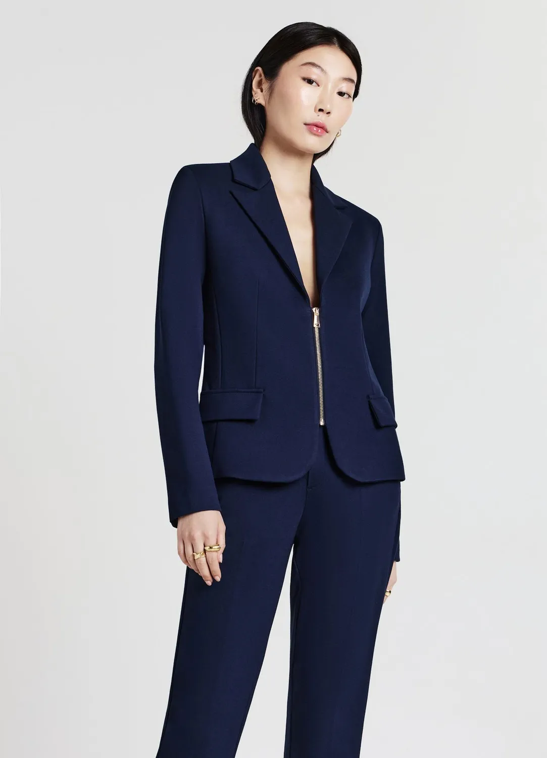 Calliope Veste zip femme point milano revers