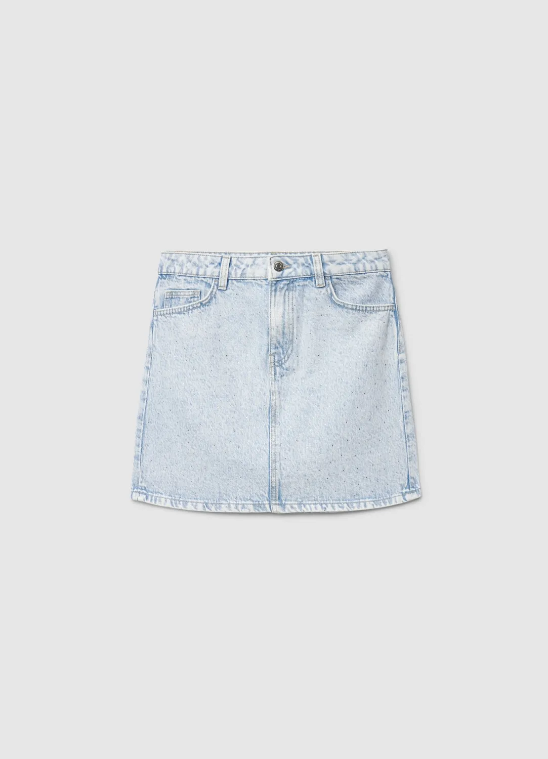 Calliope jupe mini en denim à strass