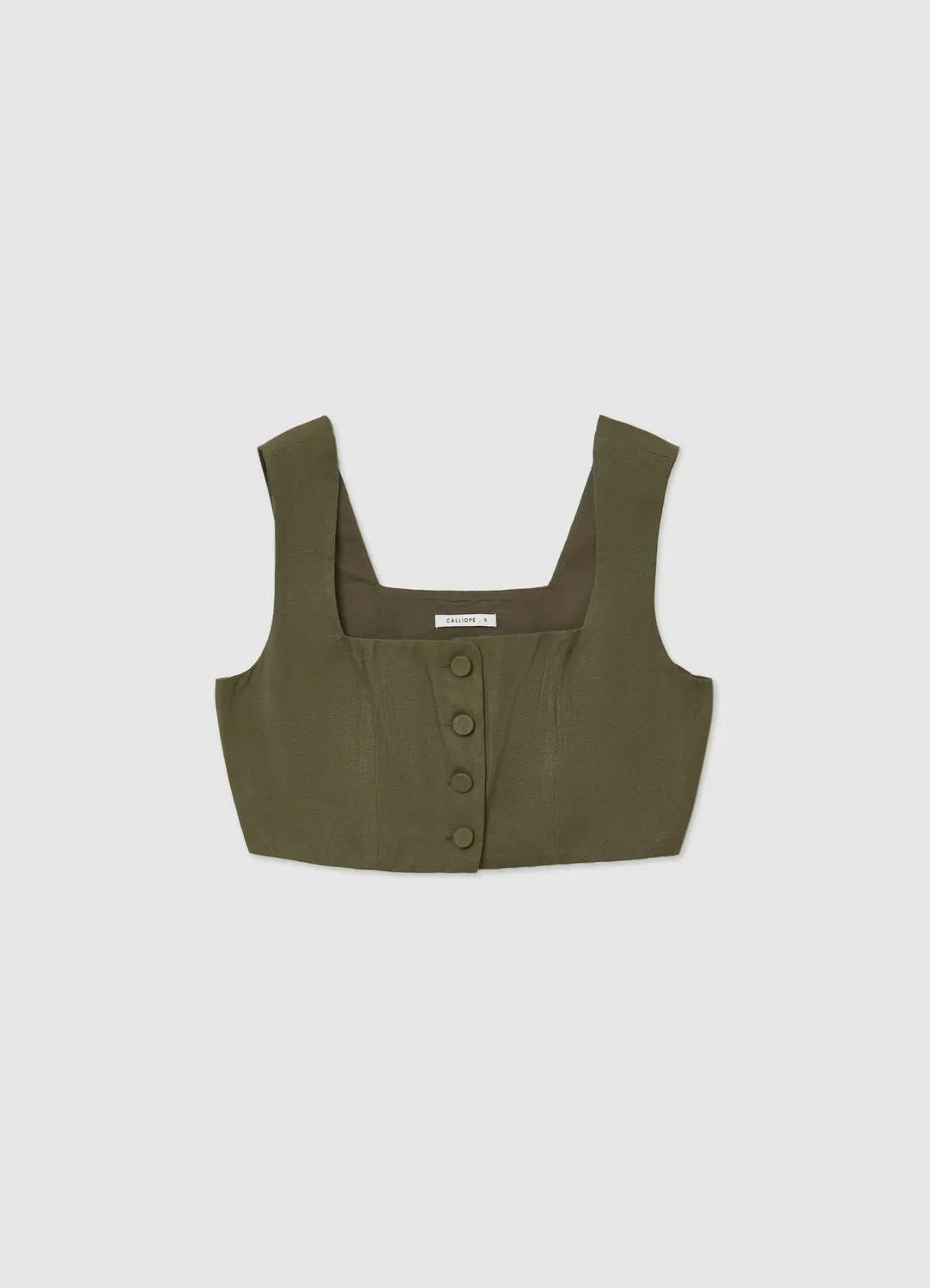 Calliope Top Court Boutons Top Femme Crop