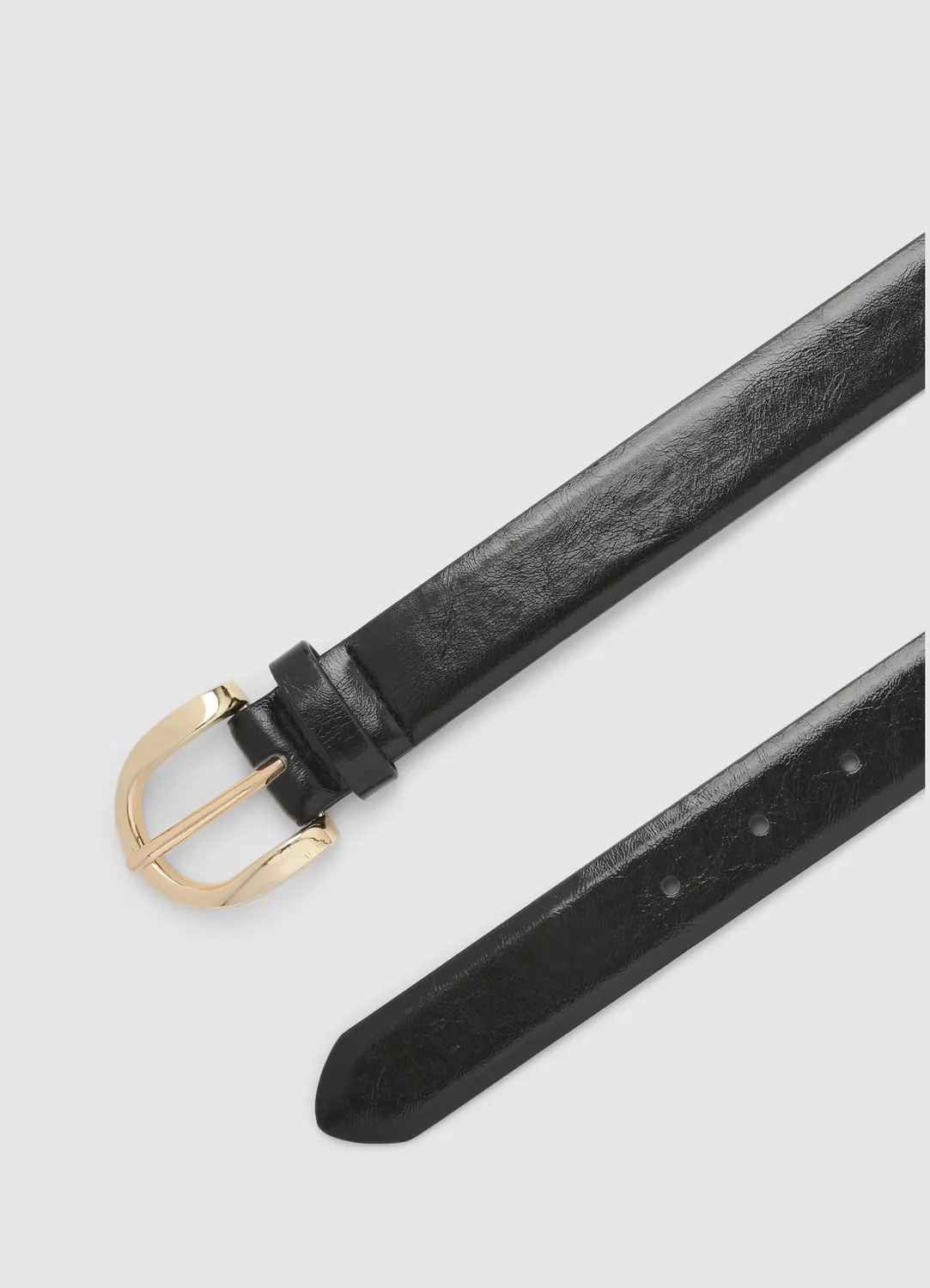Calliope ceinture fine boucle dorée unie