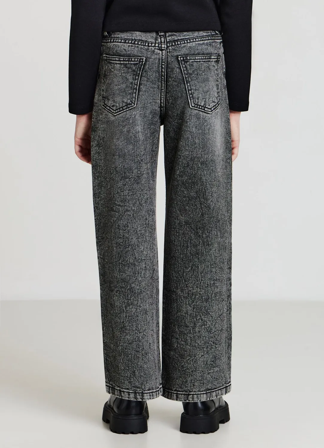 Calliope Jean wide leg fille strass bleu
